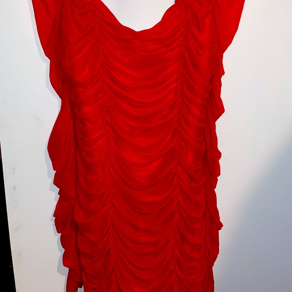 Red Rushed Dress